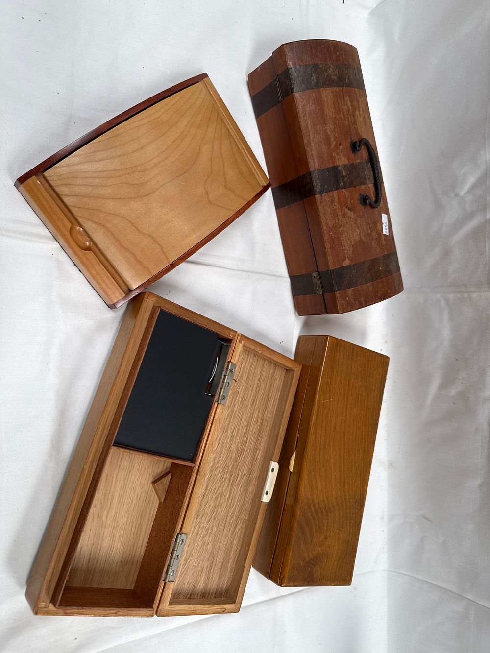 Lot 523: A Collection of Hardwood Boxes and Caskets Including a Musical Box?