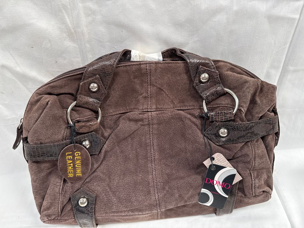 Lot 532: Domo London Suede and Embossed Leather? Handbag