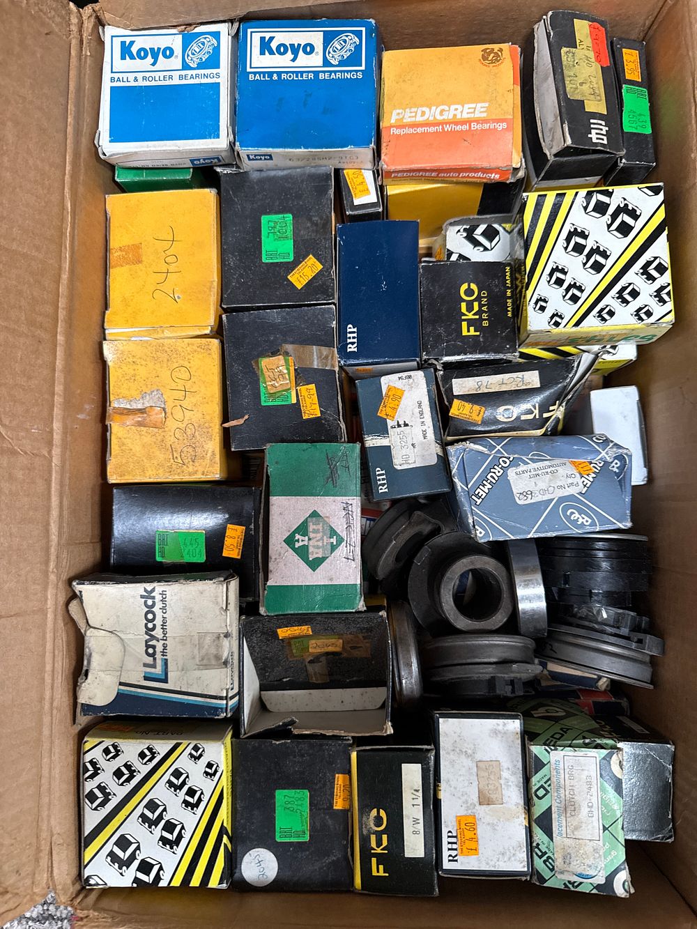 Lot 550: Koyo, RHP, Laycock and Other Metal Automotive Bearings and Clutch Components, NOS