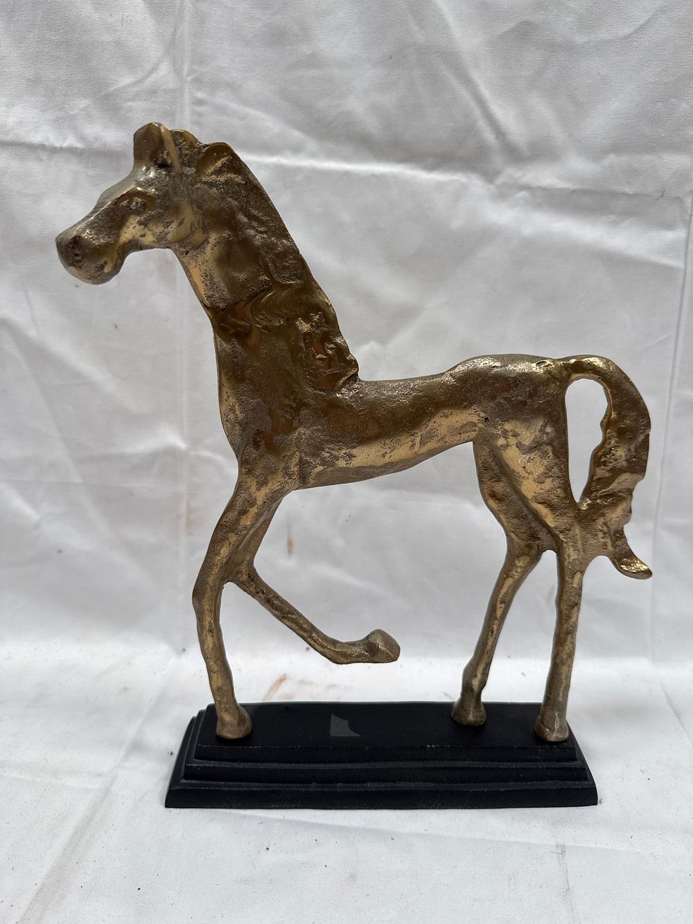Lot 649: Mid-Century Modern? Style Bronzed Figurine of a Leaping Horse? / Deer?