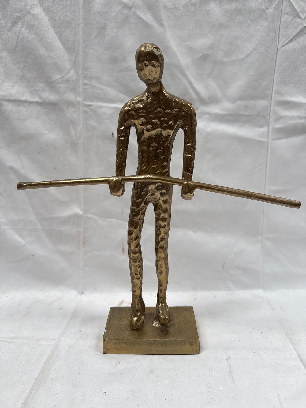 Lot 650: Mid-Century Modern? Style Bronzed Tightrope Walker Figure on Rectangular Base