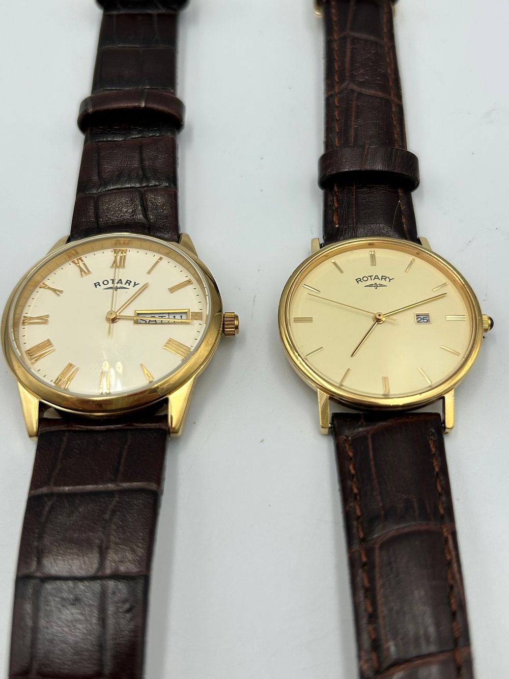 Lot 808: Rotary Windsor? Gilt Metal Effect Quartz Wristwatches GS02324/32 13256 and 03846