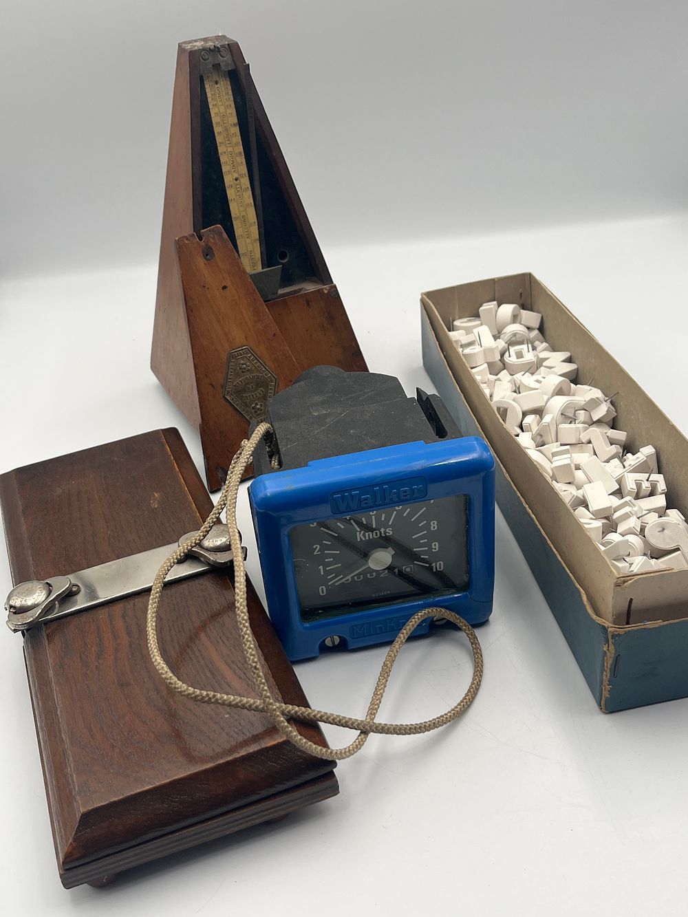 Lot 883: A Group of Nautical, Musical and Signage Items including a Walker Knotmeter