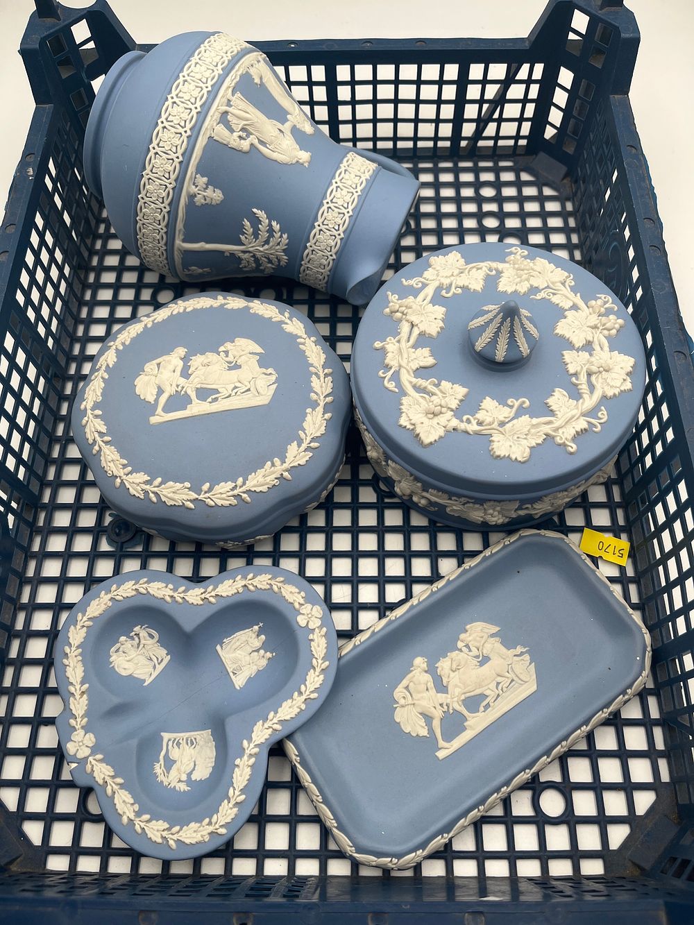 Lot 894: A Collection of Blue Jasperware by Wedgwood?, Late 20th Century