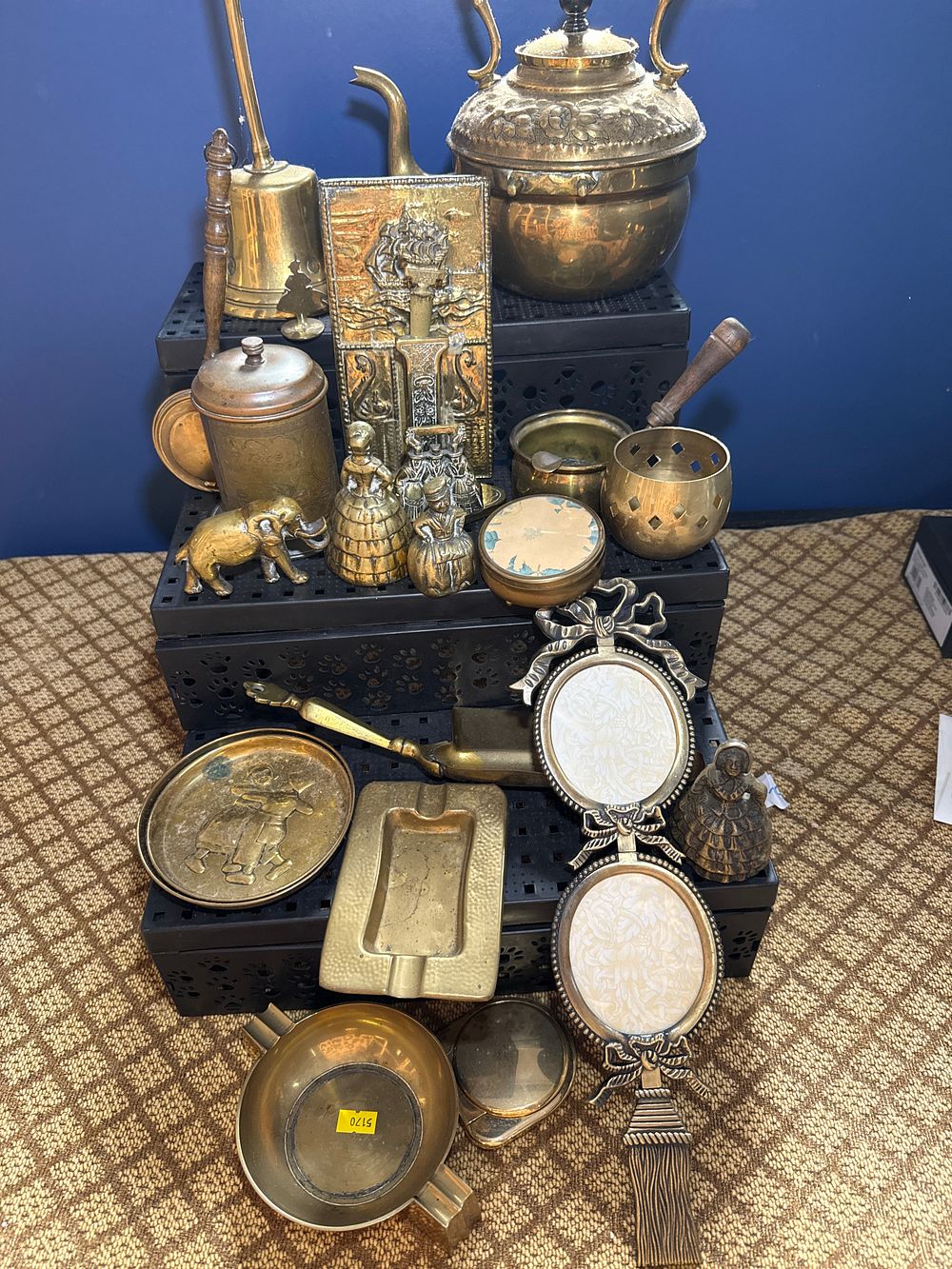 Lot 942: A Collection of Victorian? and Vintage Brass Decorative Items