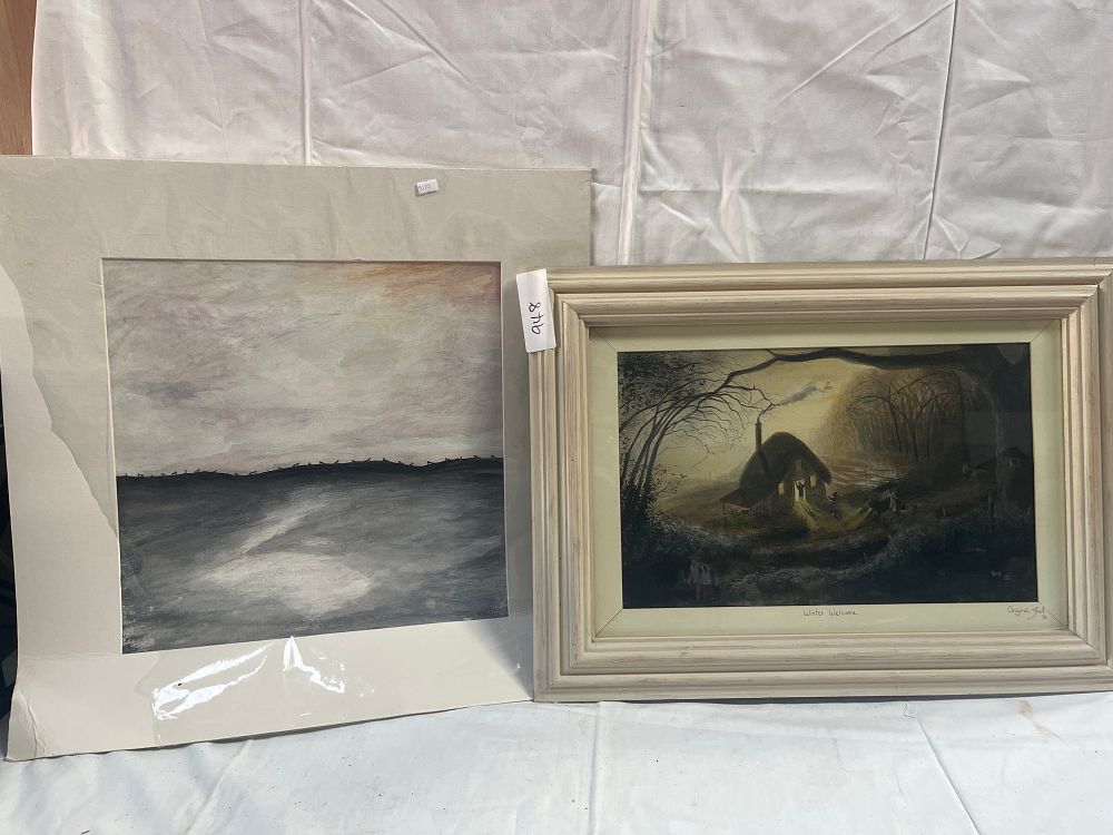 Lot 948: Dennis Middleton and Roy?, Paper Landscape Artworks (Signed)