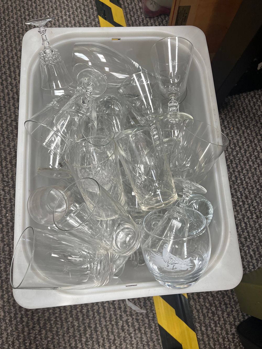 Lot 952: A Collection of Cut and Etched Clear Glass? Drinking Vessels