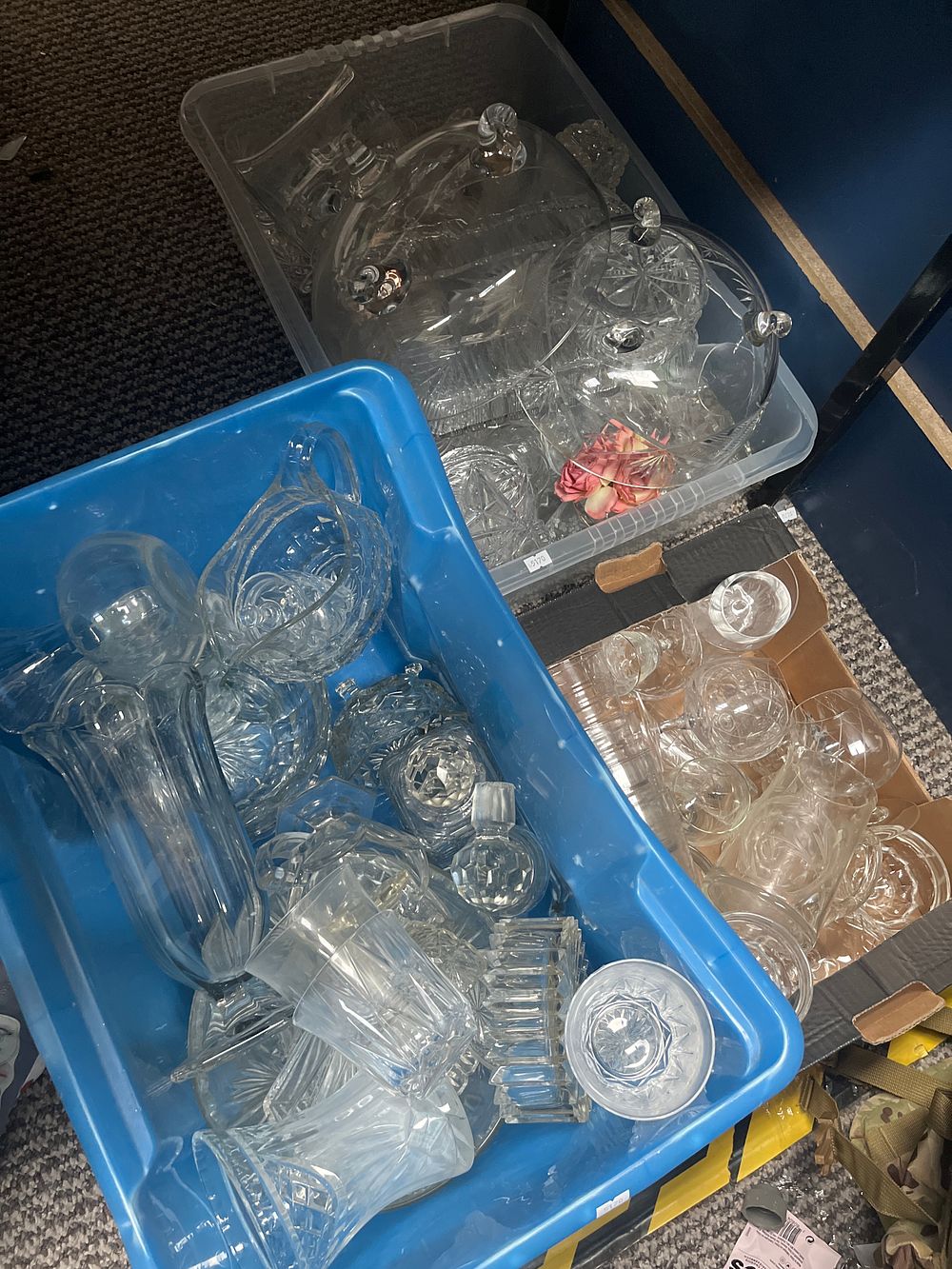 Lot 954: A Collection of Clear Cut and Pressed Glassware Including Footed Bowls and Drinking Vessels