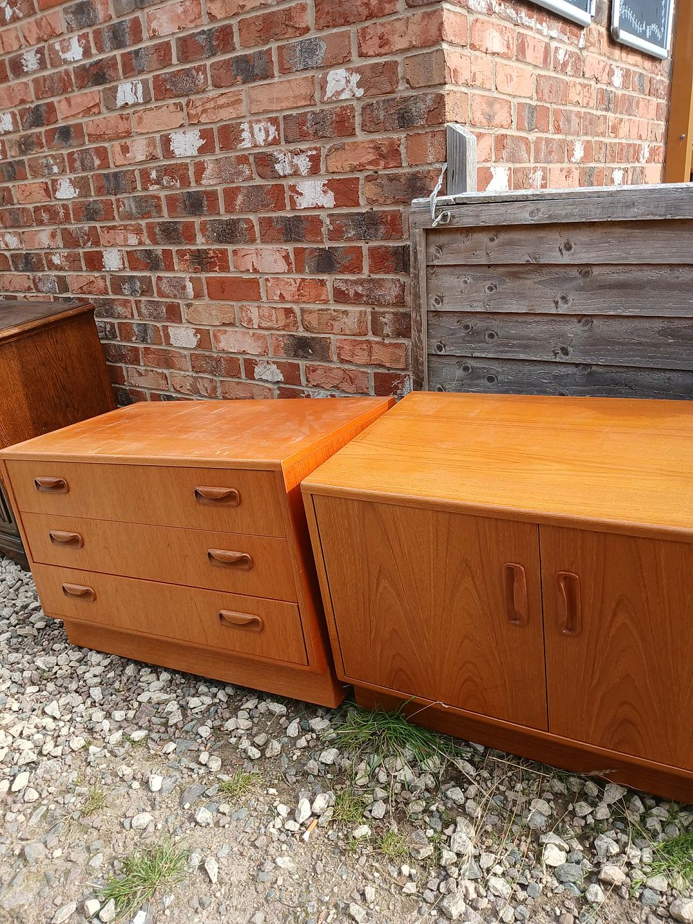 Lot 958: Mid-Century Modern? Teak Veneer Storage Units Pair