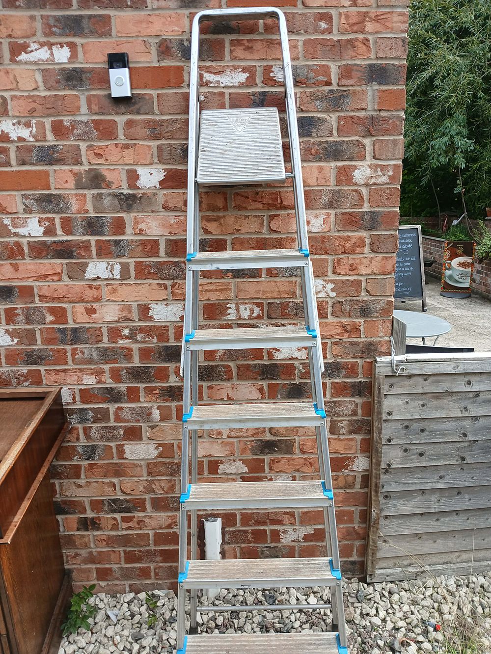 Lot 961: Youngman Seven-Tread Folding Aluminium Step Ladder
