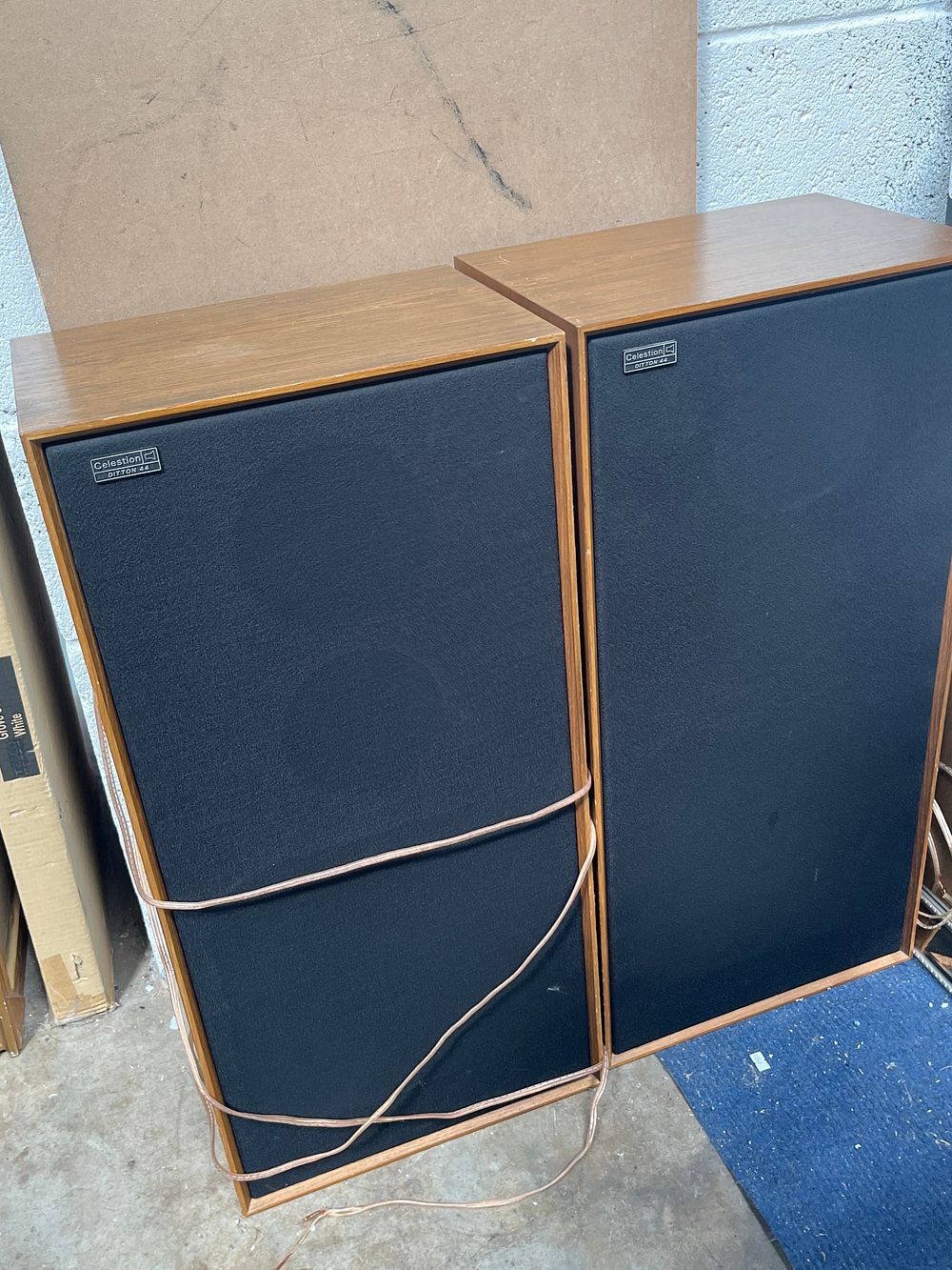 Lot 907: Celestion Ditton 44 Teak? / Walnut? Wood Veneer Floor-Standing Loudspeakers