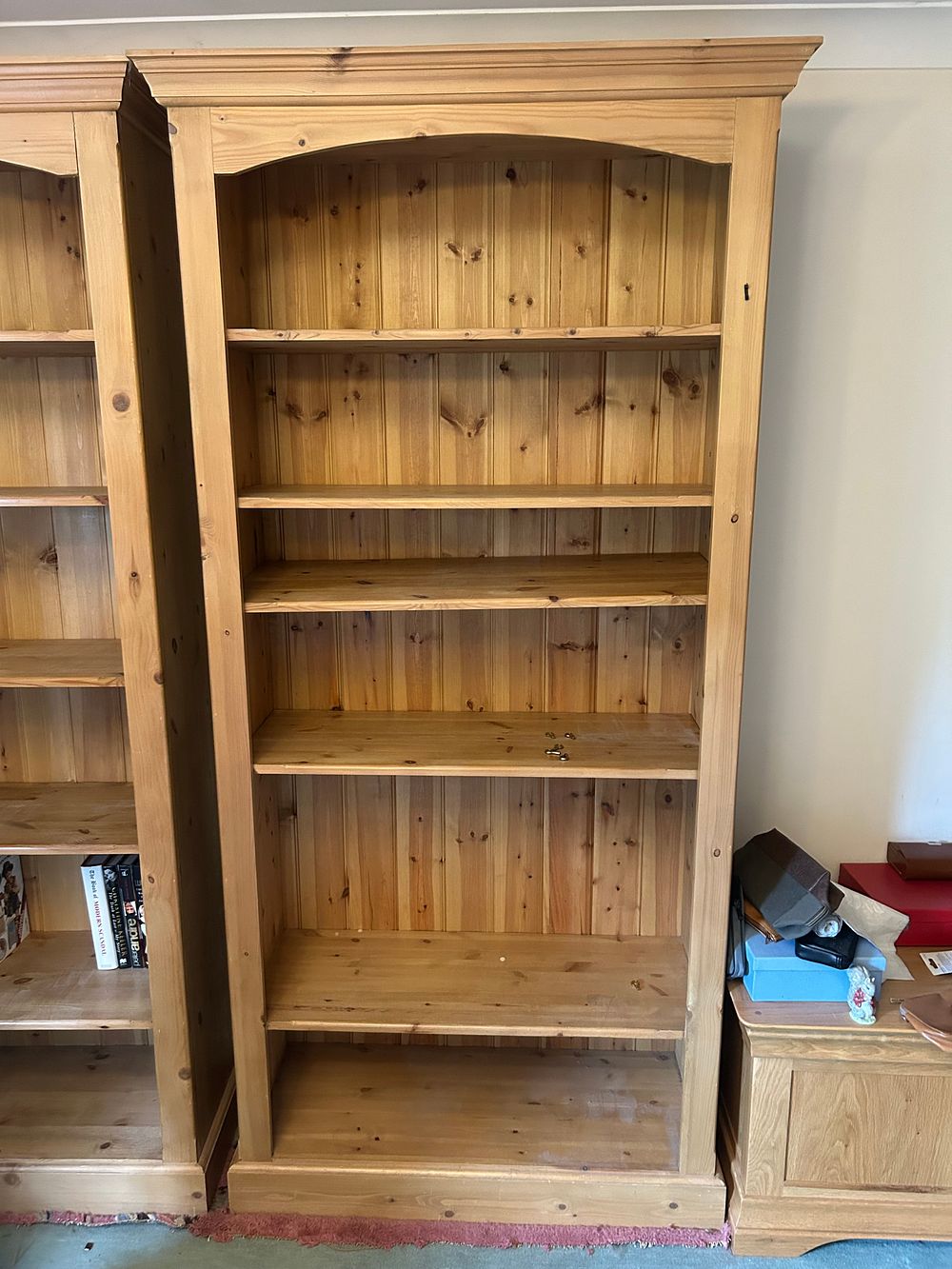 Lot 982: Contemporary Farmhouse Style Solid Pine Bookcase