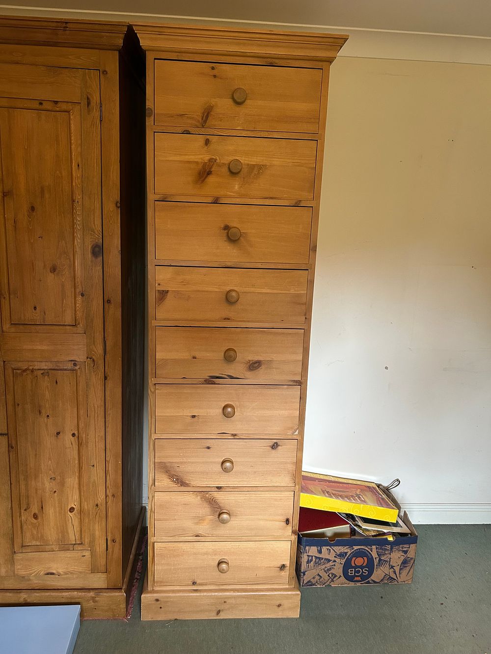 Lot 984: A Late 20th Century? Tall Chest Of Drawers 9 Drawers