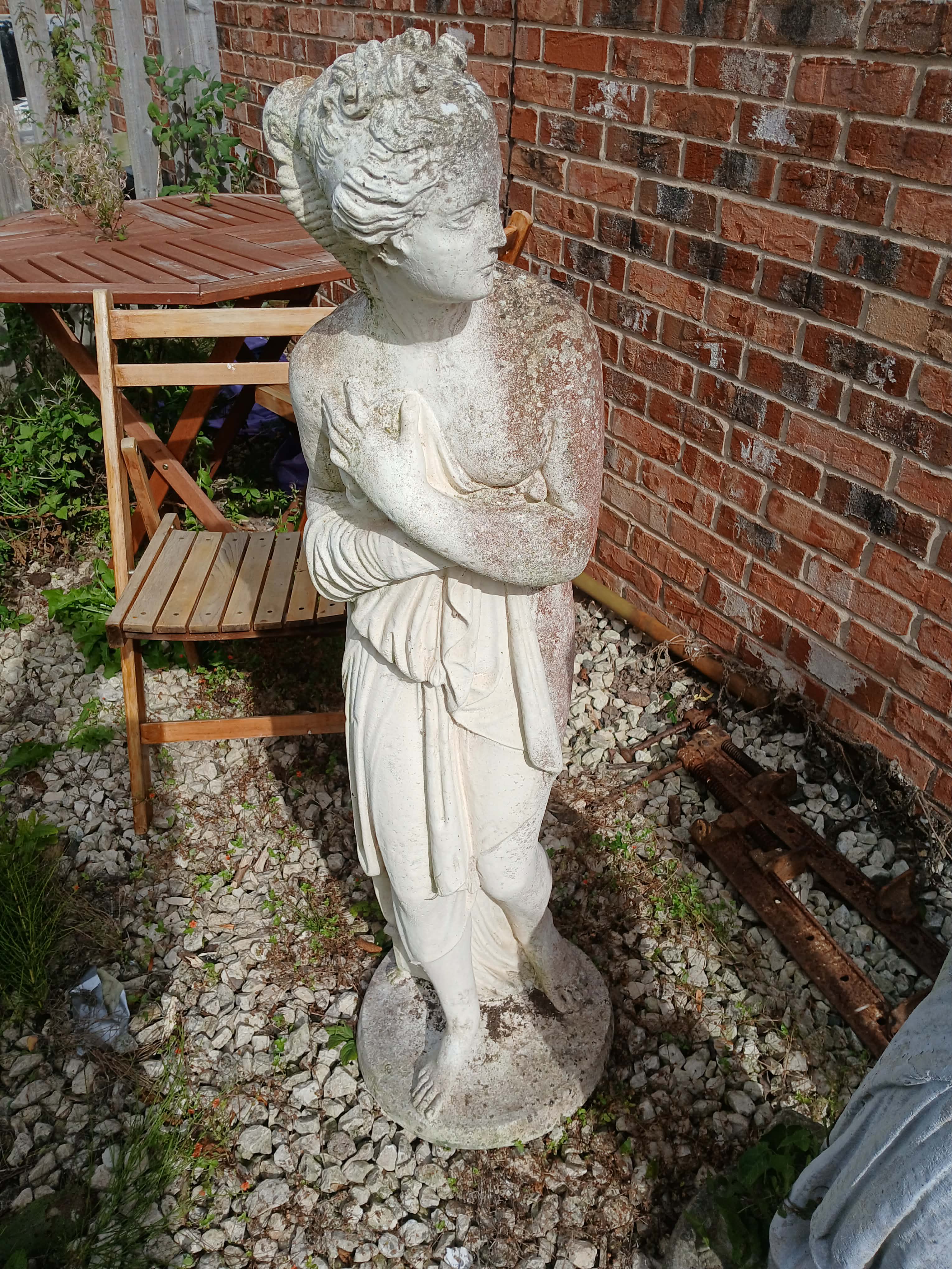 Neoclassical Style Reconstituted Stone Garden Statue of a Bathing Woman?