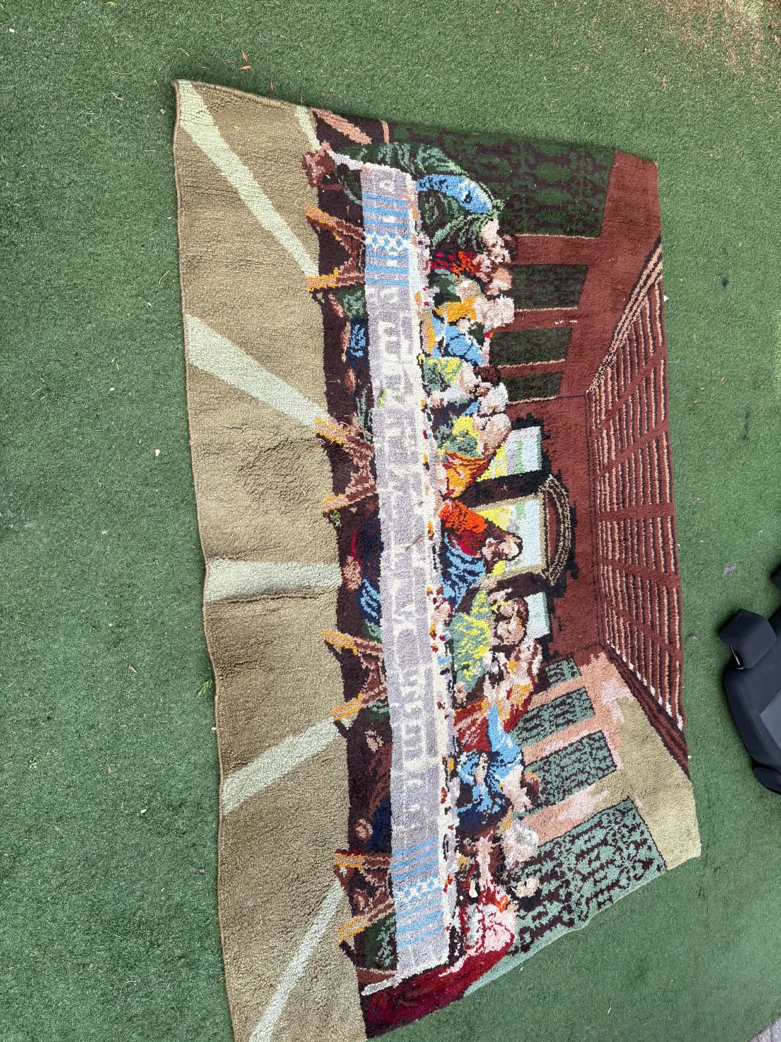 A Large Machine Woven Pictorial Wall Tapestry? / Rug, 114 x 80"
