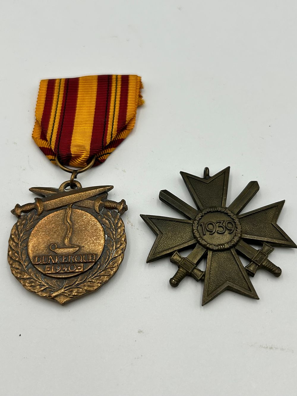 Lot 89: Two WWII Military Awards including a German War Merit Cross and a Dunkirk Medal