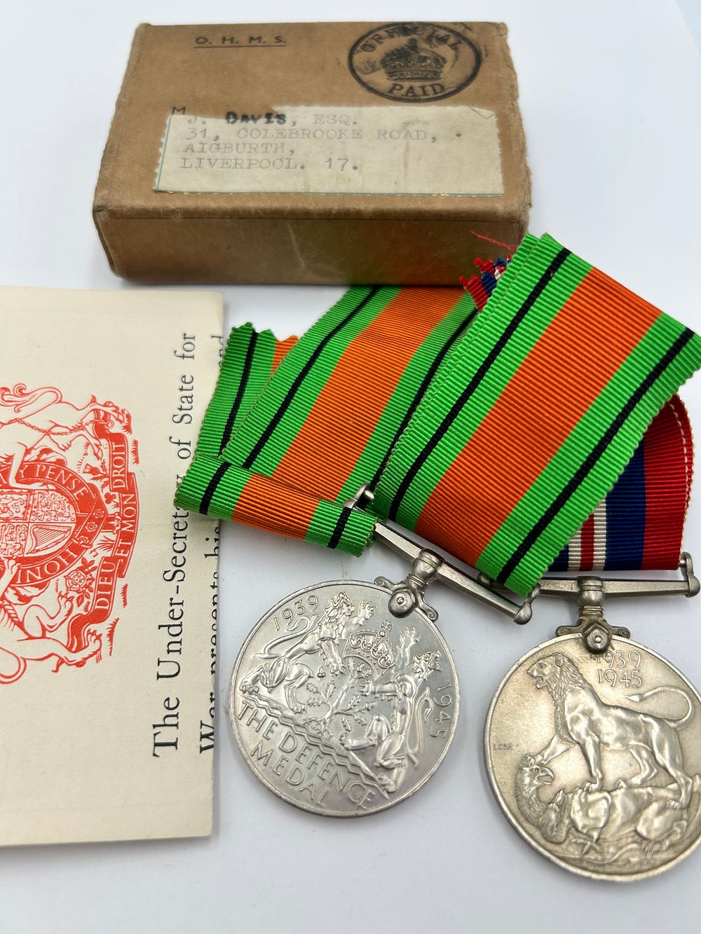 Lot 95: A Pair of George VI White Metal Second World War Medals