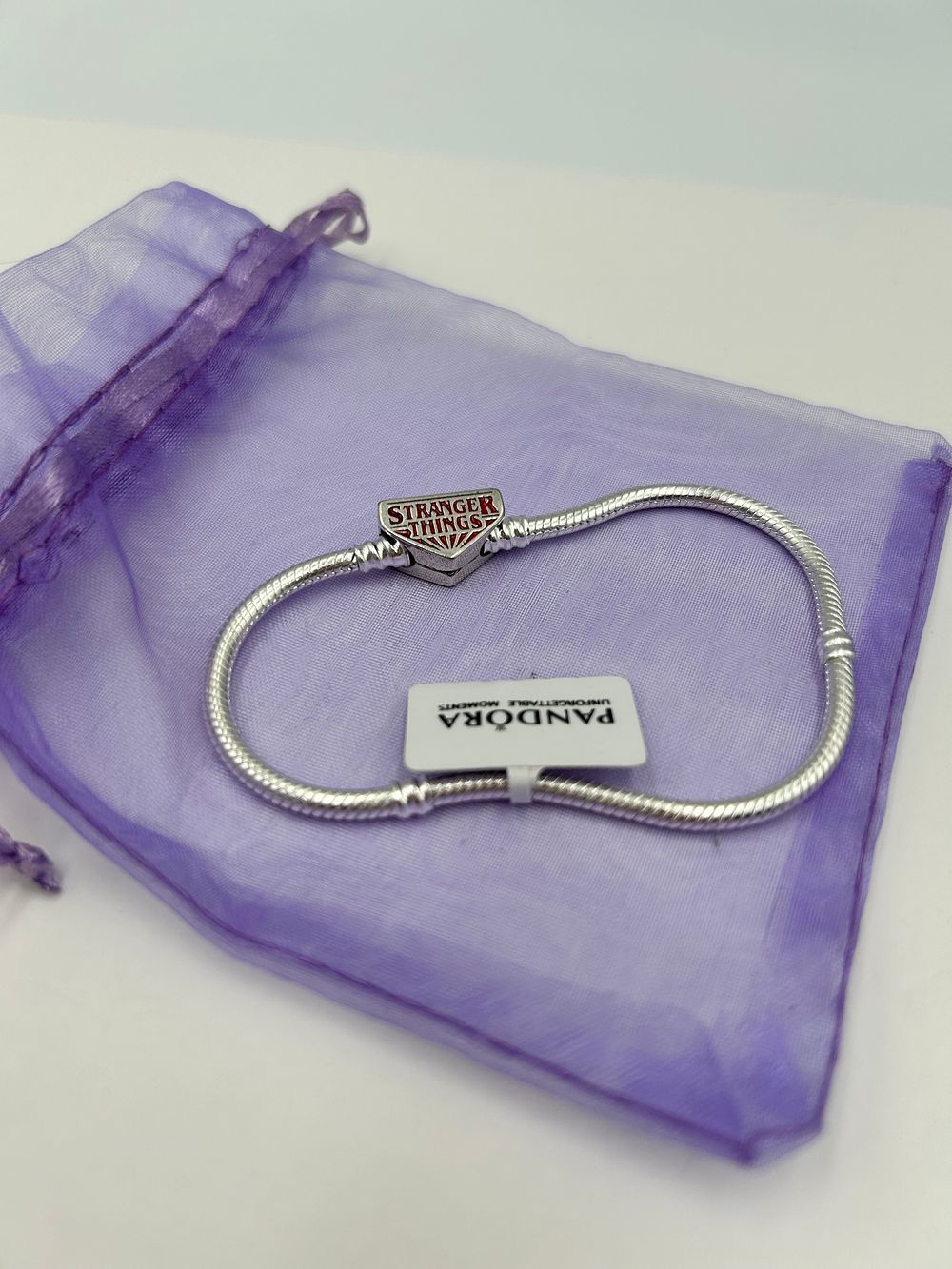 Lot 107: Pandora Stranger Things Sterling Silver? Snake Chain Bracelet