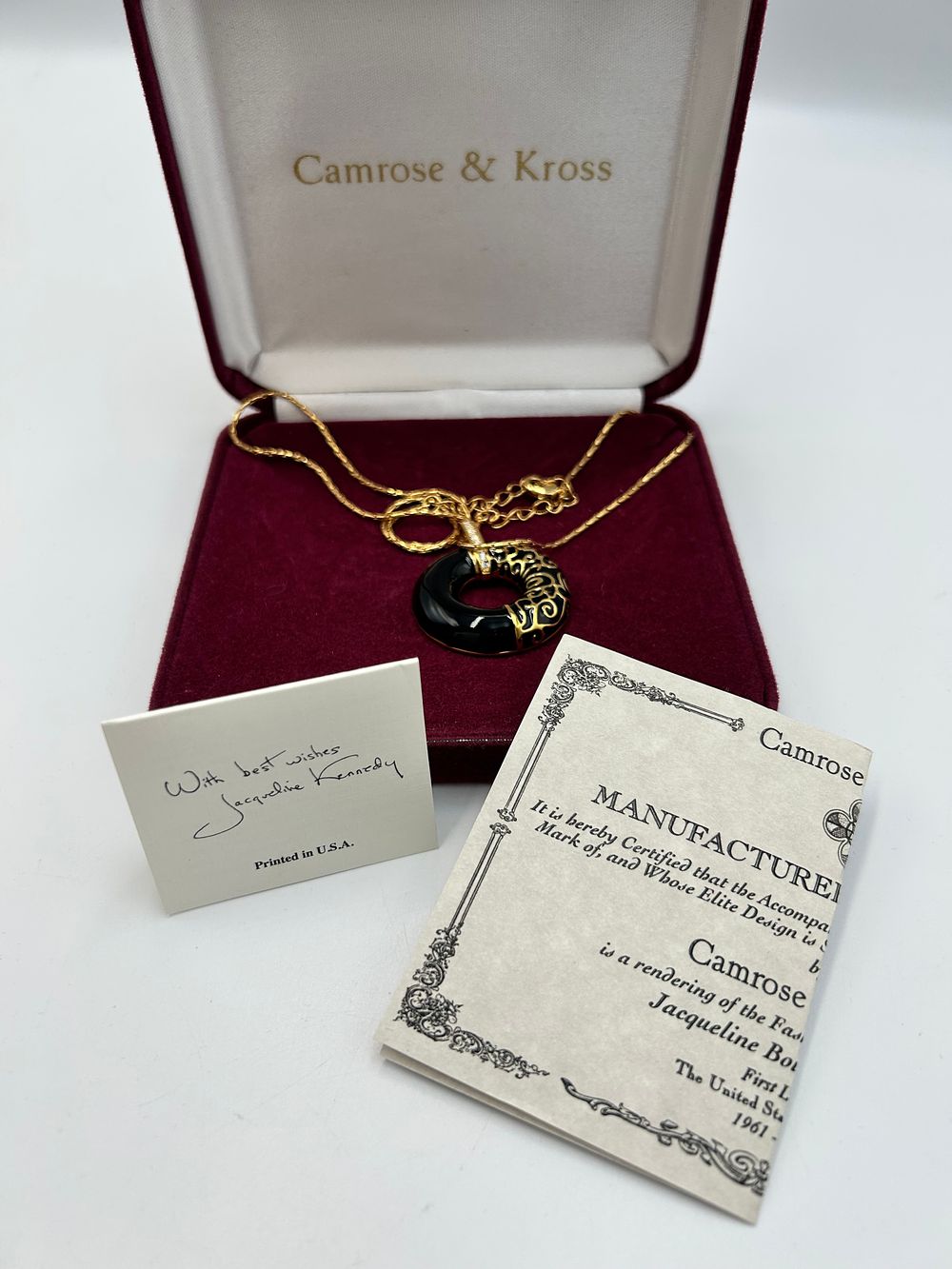 Lot 171: Camrose & Kross Gilt Metal Effect and Enamel Pendant Necklace