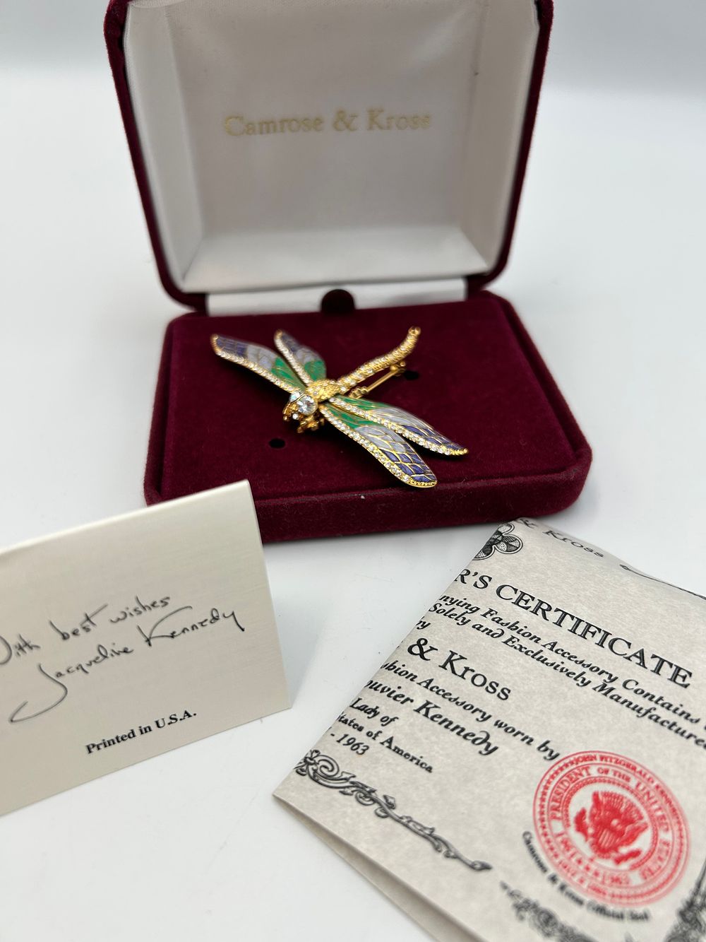 Lot 172: Camrose & Kross Gilt-Metal Effect and Enamel Dragonfly Brooch