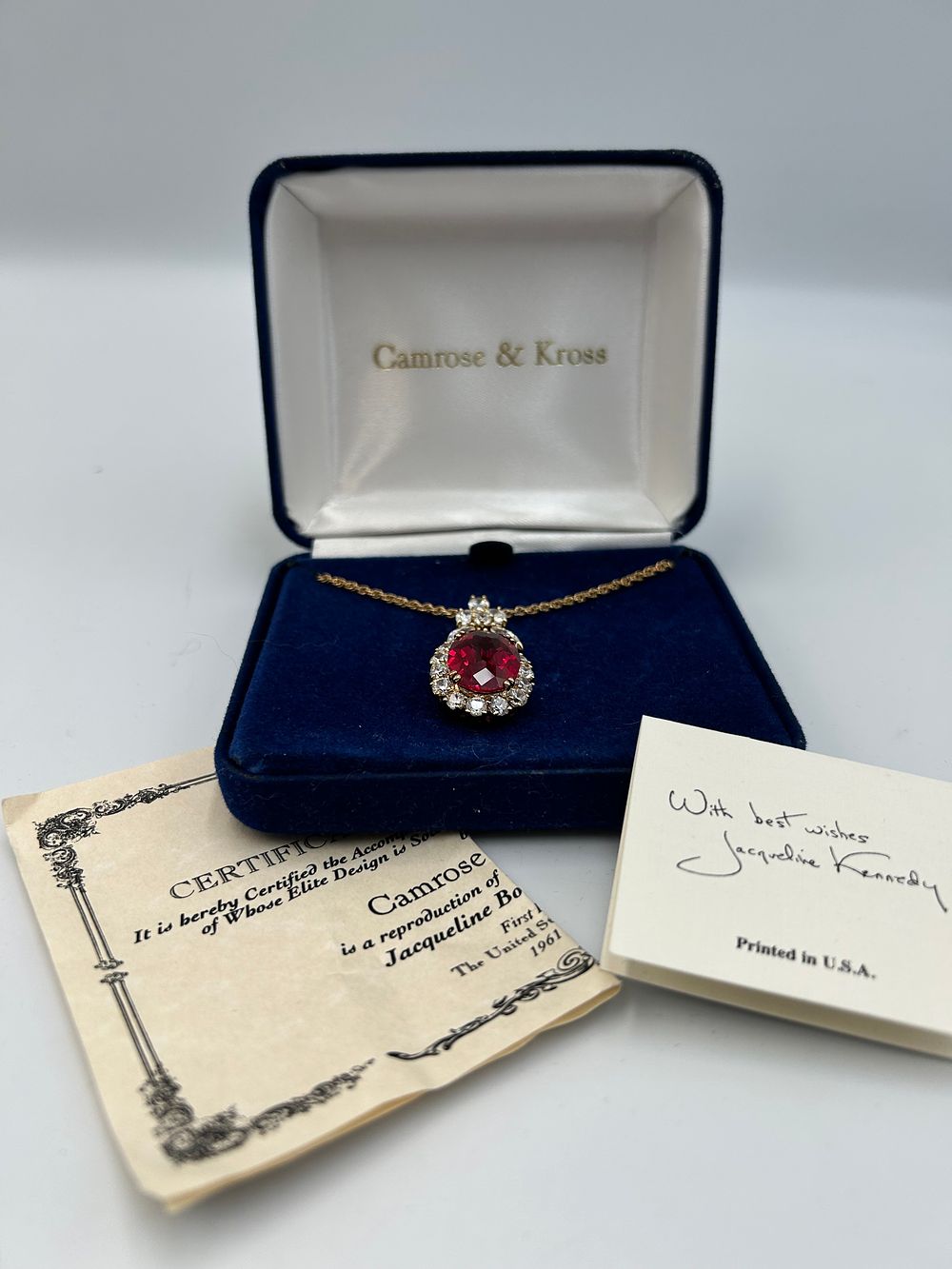 Lot 173: Camrose & Kross Gilt Metal Effect Jacqueline Kennedy Collection Pendant Necklace