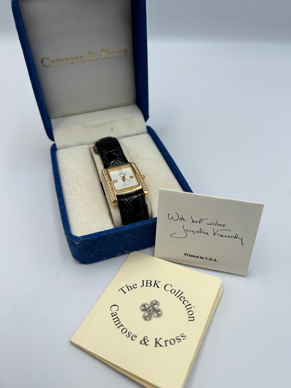 Lot 175: JBK Collection by Camrose & Kross Gilt-Metal Effect and Crystal Tank Watch