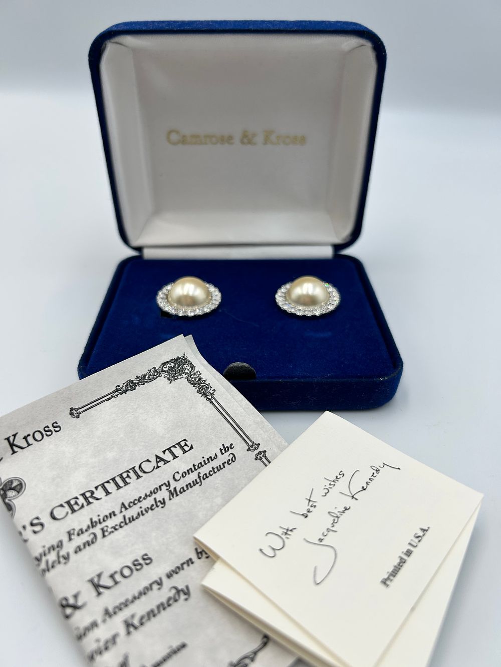 Lot 189: Camrose & Kross Jacqueline Kennedy Collection Pearl? Effect Clip-on Earrings