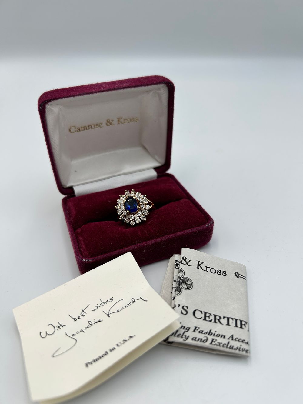 Lot 198: Camrose & Kross Jacqueline Kennedy Collection Gilt Metal Effect Cocktail Ring