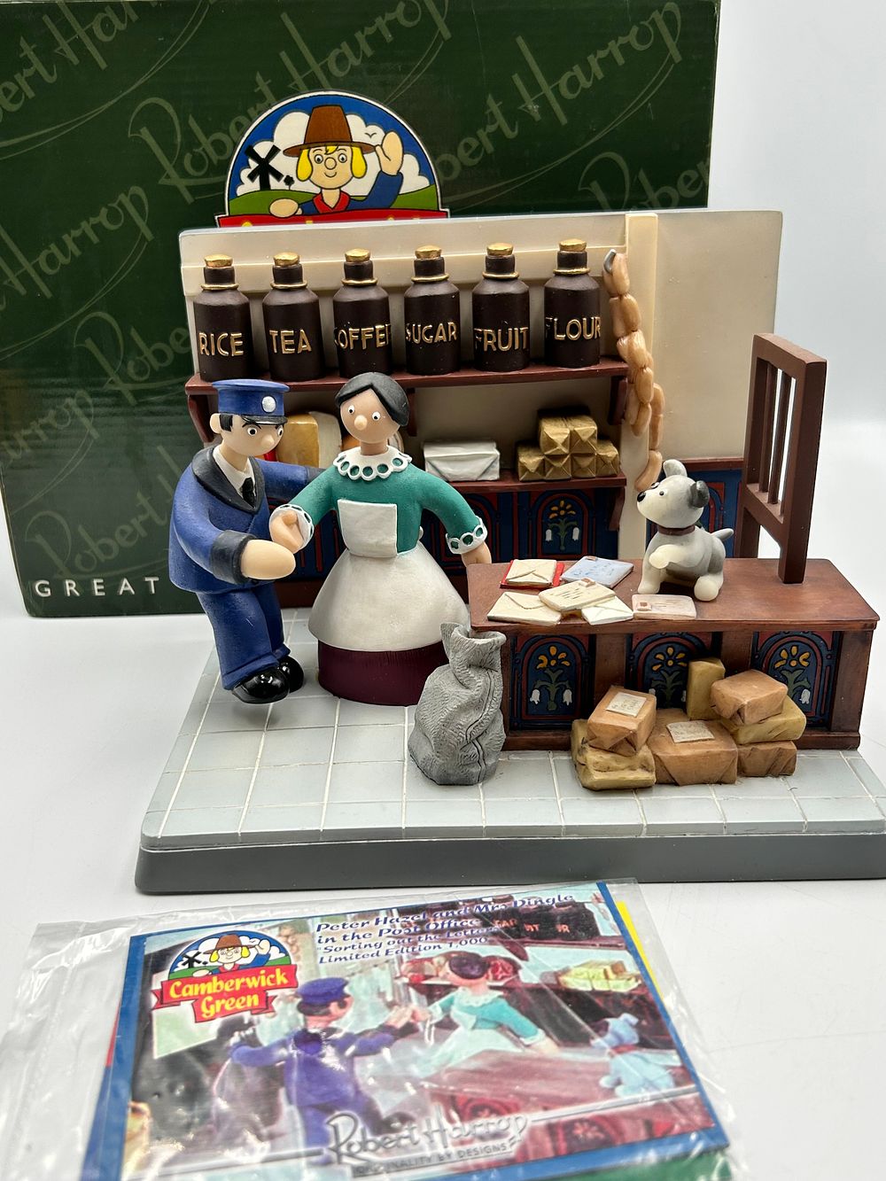 Lot 230: Robert Harrop CGS05 Camberwick Green Peter Hazel & Mrs Dingle Post Office Figurine
