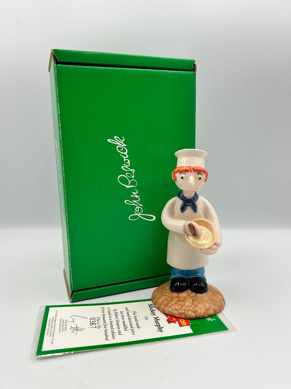 Lot 286: John Beswick Ceramic Mickey Murphy Camberwick Green Figurine, TR9, 0367/2500