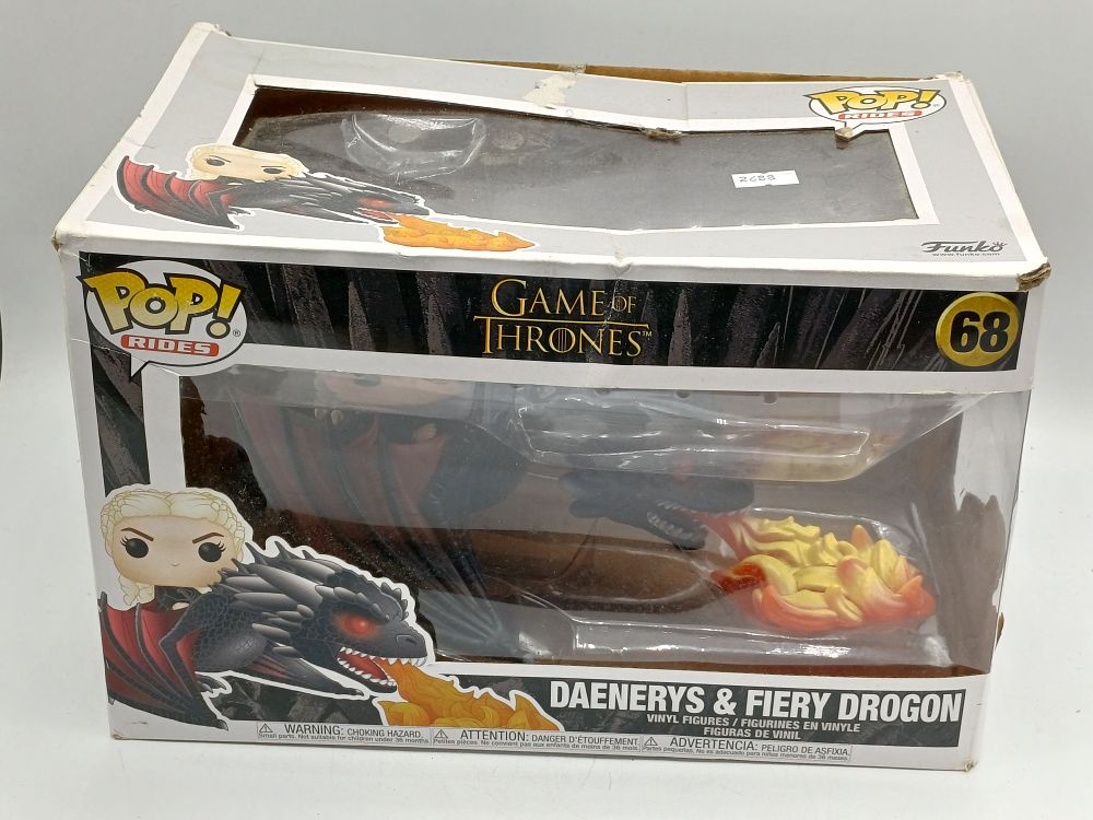 Lot 301: Funko Pop! Rides Game of Thrones Daenerys & Fiery Drogon 68