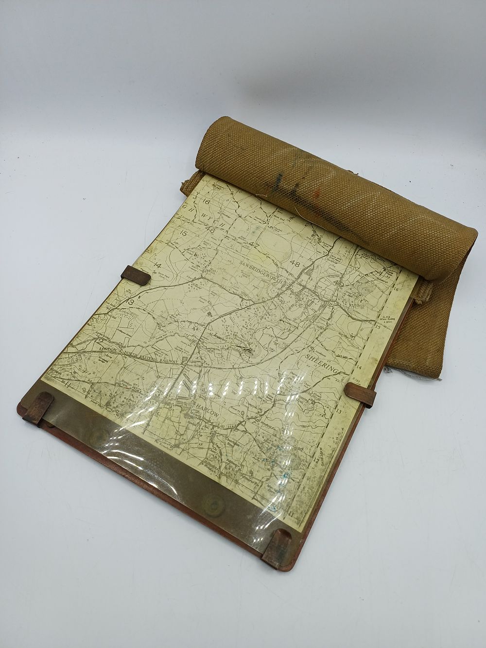 Lot 311: WWII British Army Mk1? Khaki Webbing Dispatch Riders Map Case