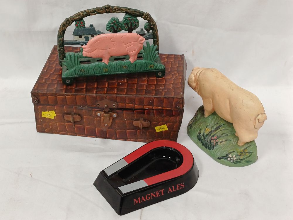 Lot 333: Magnet Ales Horseshoe Ashtray and a Collection of Cast Metal Novelties