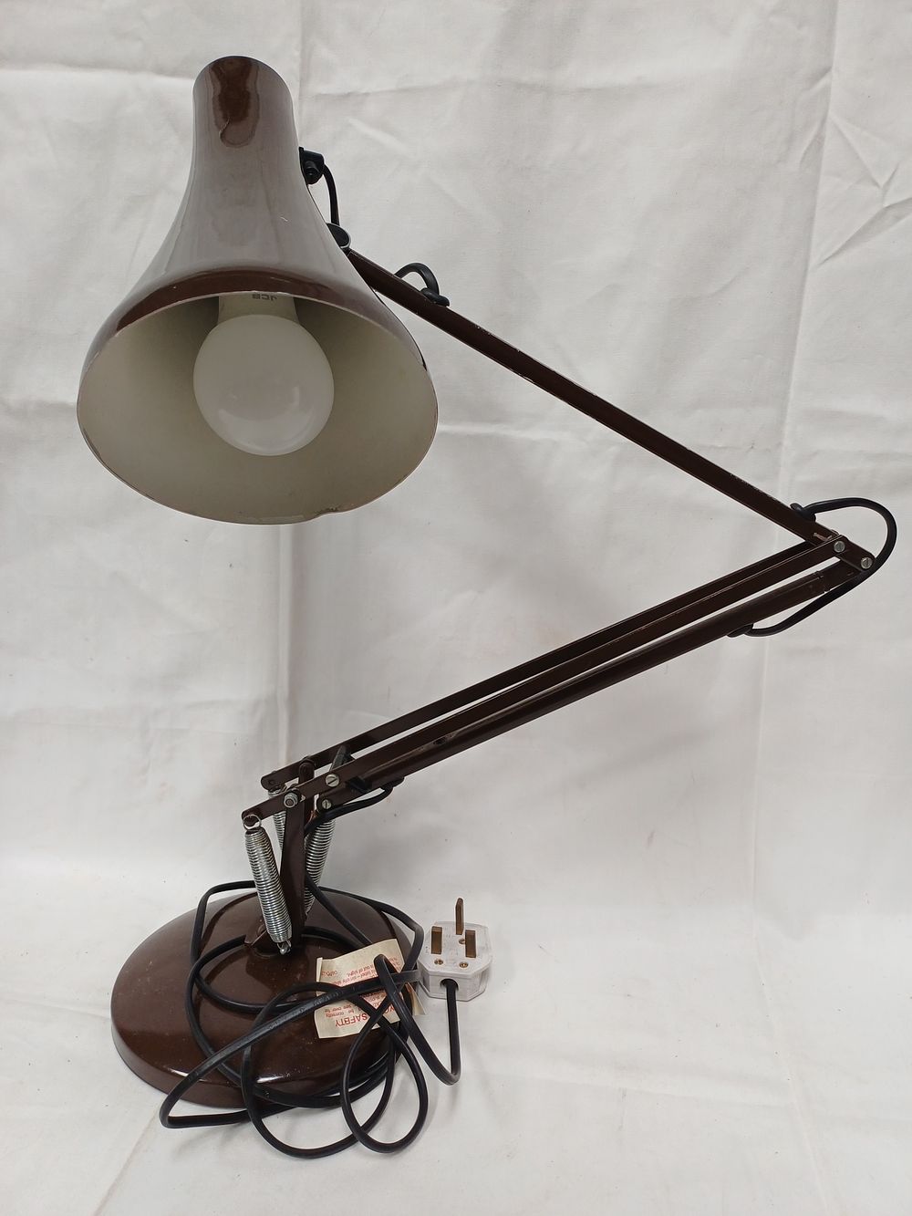 Lot 342: Mid Century Modern? Brown Painted Metal Articulating Desk Lamp