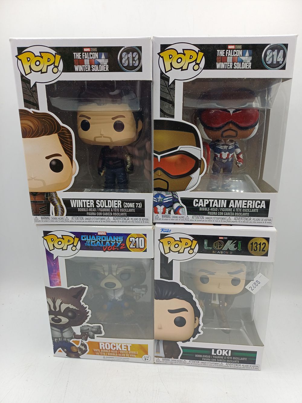 Lot 343: Funko Pop! Marvel Vinyl Bobble-Head Collection, Four Items in Original Boxes