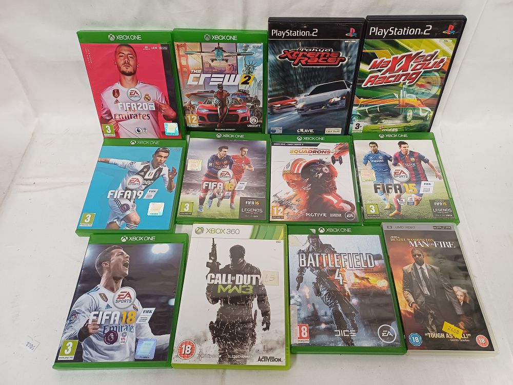 Lot 383: A Collection of Xbox One, Xbox 360, PlayStation 2 and PSP Video Media