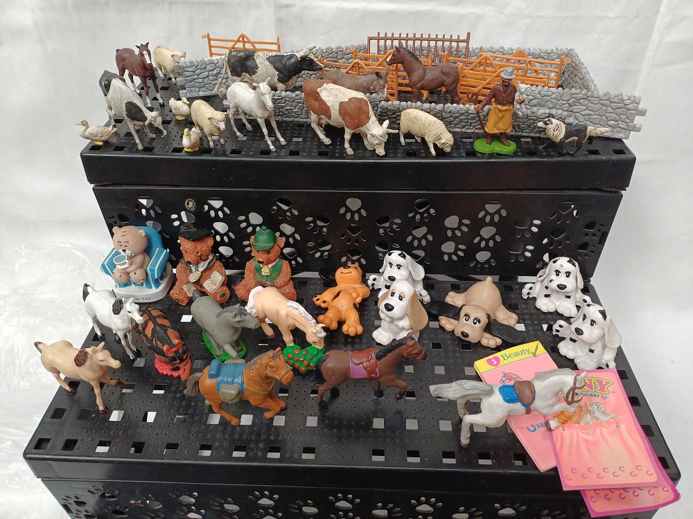 Lot 401: A Collection of Plastic Toy Farm Animals, Figures and Ephemera