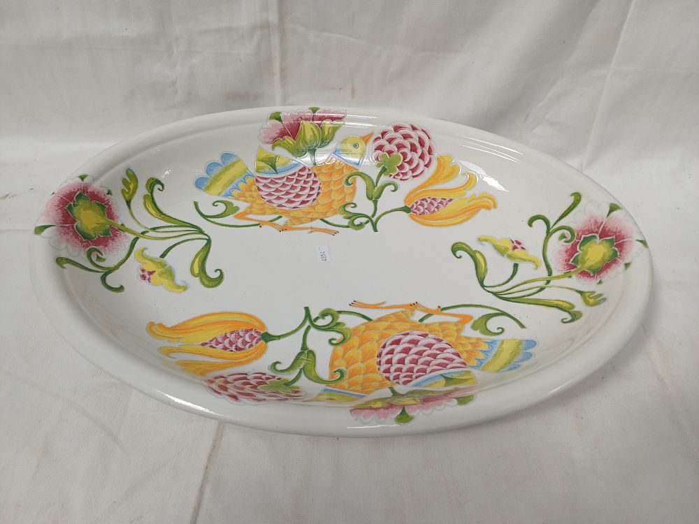 Lot 426: Large Italian? Earthenware Gallo Pattern Serving Platter by JRM?, 50cm