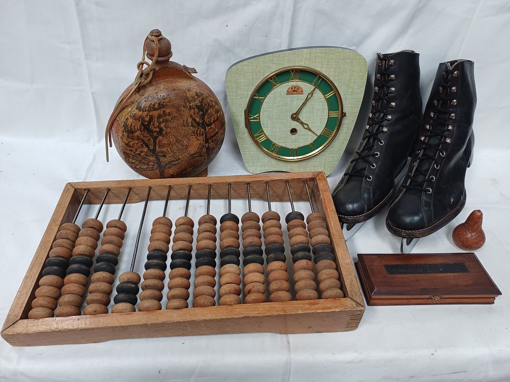 Lot 454: Mid-Century Modern J.F.R. French Clock and A Collection of Vintage Objects