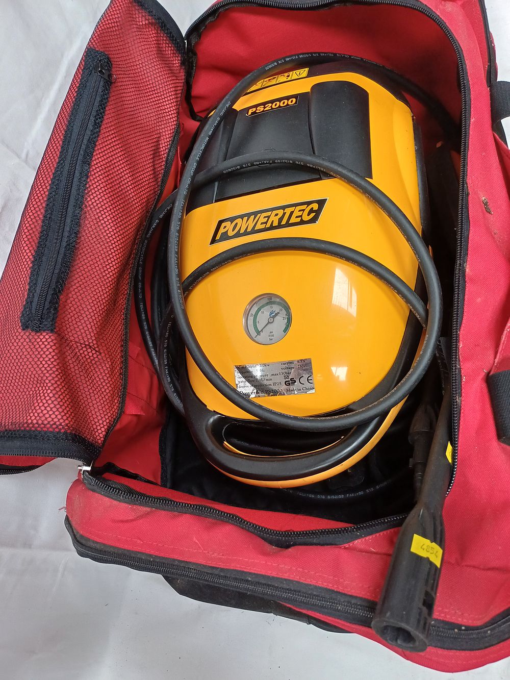 Lot 455: Powertec PS2000 Yellow And Black Portable Electric Pressure Washer