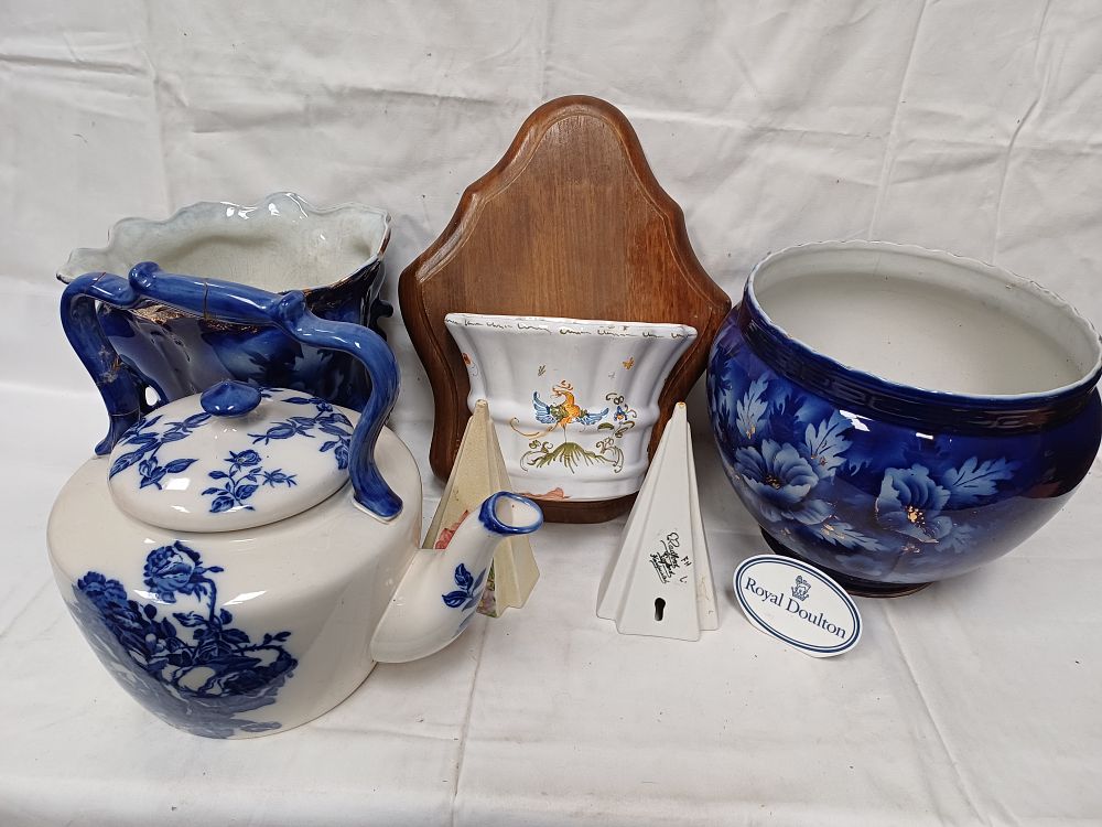 Lot 472: A Collection of Flow Blue? and Blue and White Earthenware Ceramics