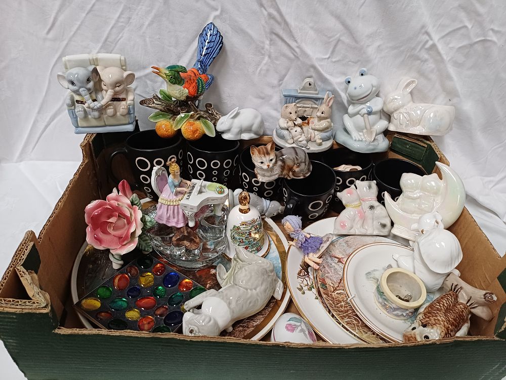 Lot 480: A Collection of Ceramic and Porcelain Figurines, Tableware, and Decorative Objects