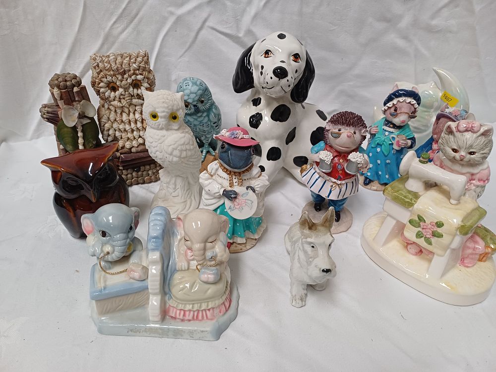 Lot 483: A Collection of Glazed Ceramic and Porcelain Animal Themed Figurines