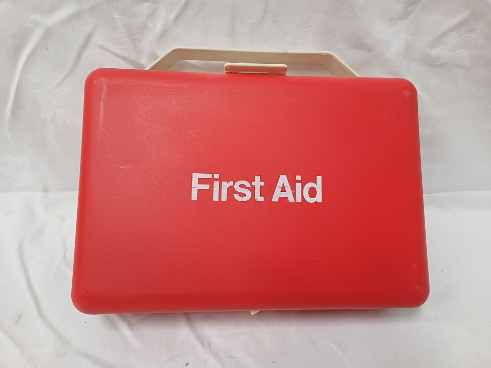 Lot 486: Boots Red Plastic First Aid Kit With Original Contents