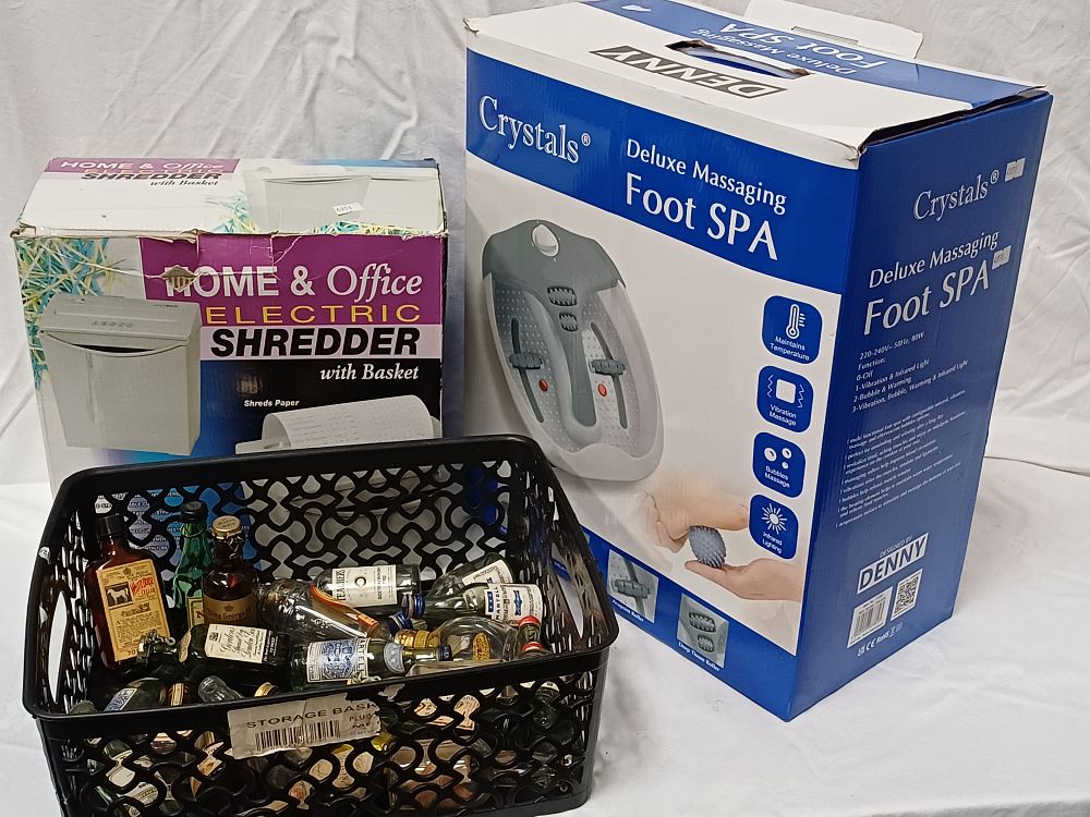 Lot 487: Crystals Deluxe Massaging Foot Spa FDS-100 and Home & Office Electric Shredder