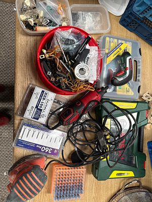 An Assortment of Bosch, Behringer and Marksman Workshop Tools and Electronics. A collection of 
