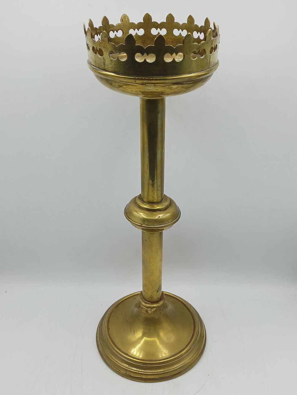 Lot 558: Victorian? Brass Altar Candlestick, 16"
