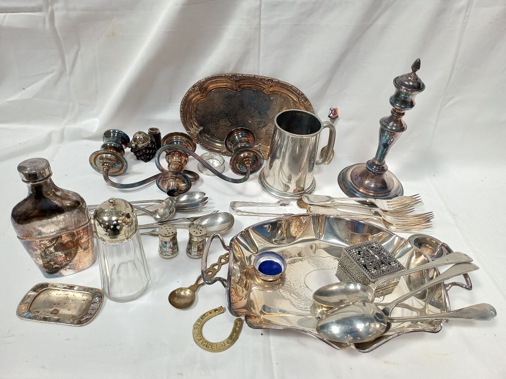 Lot 565: An Assortment of White Metal Tableware and Commemorative Items
