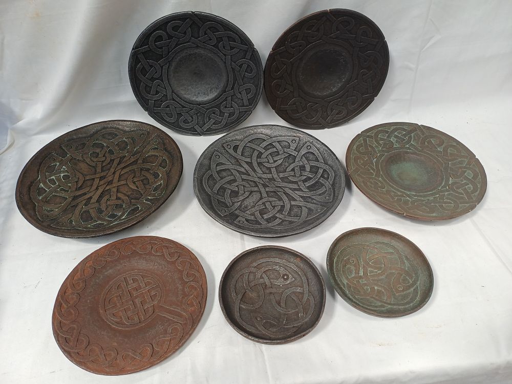 Lot 568: A Collection of Celtic Revival Bronzed and Cast Iron? Dishes