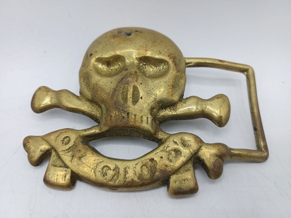Lot 583: 17th Lancers Death Or Glory Motto Brass Belt Buckle